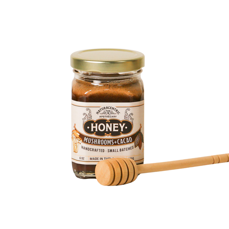 Mushrooms + Cacao Infused Honey - Naturacentric