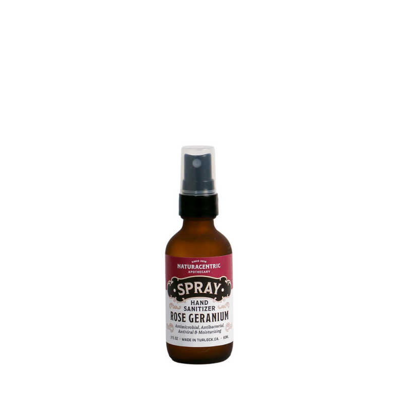 Rose Geranium Essential Oil Based Hand Sanitizer Spray - Naturacentric