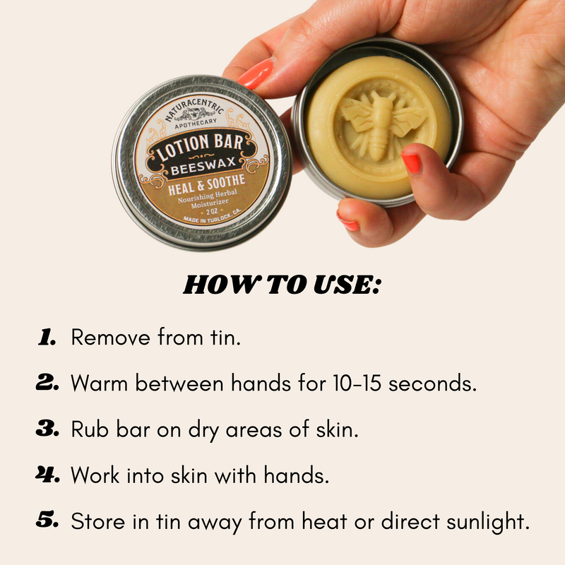 Heal and Soothe Beeswax Lotion Bar - Naturacentric