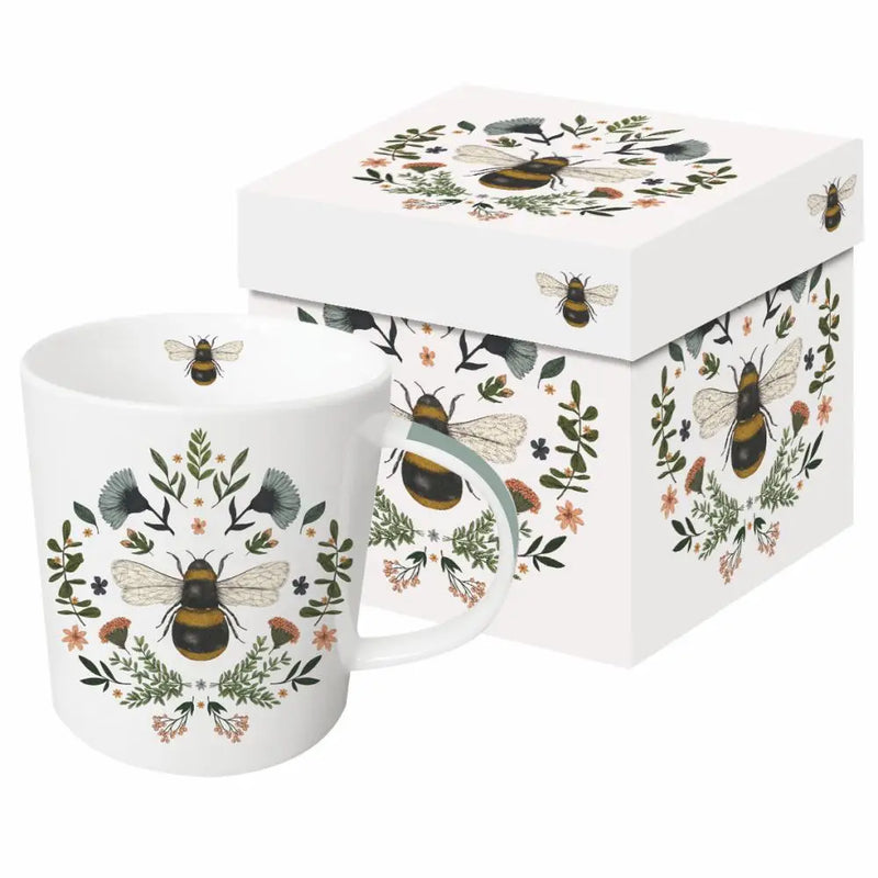 Bee & Flowers Mug in Gift Box