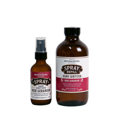 Rose Geranium Essential Oil Based Hand Sanitizer Spray - Naturacentric 