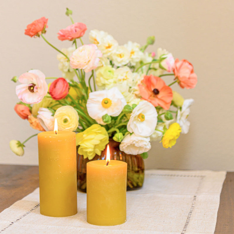 3x4 Pillar Bees Wax Candle - Naturacentric 
